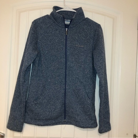 Columbia Blue Long Sleeve Zip-Up Sweater Size Medium - Picture 1 of 10